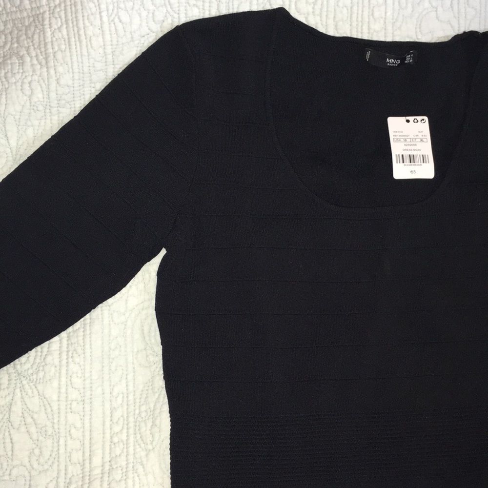 MNG Black line pattern dress